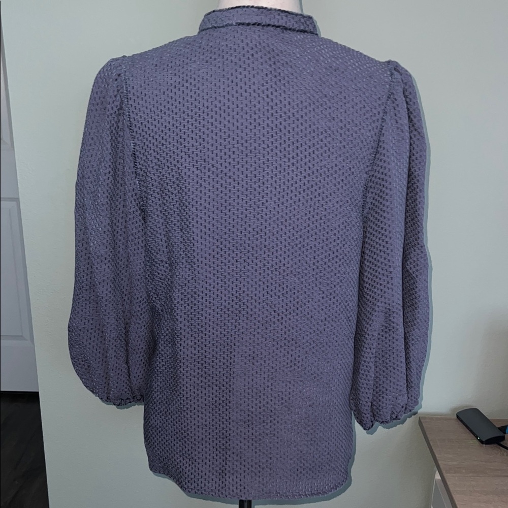 Max Studio London Cerulean Textured Blouse - Picture 5 of 6